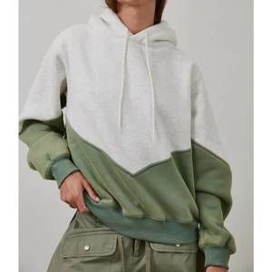NEW CREAMON two tone color block soft fleece hoodie in green